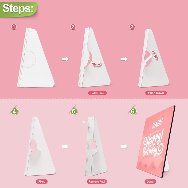 لينيكو مجموعة لاينكو من 25 قطعة من حوامل العرض الكرتونية مقاس 15 بوصة، ذاتية اللصق، مناسبة لعرض اللافتات واللوحات القماشية والصور الفوتوغرافية والكتيبات والملصقات والأعمال الفنية والحرف اليدوية، لون أبيض، صنع في الولايات المتحدة الأمريكية - Image 4